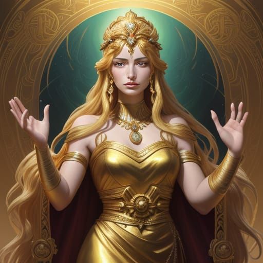 Hera, Radiant Goddess of Olympus in Mythological Art Style