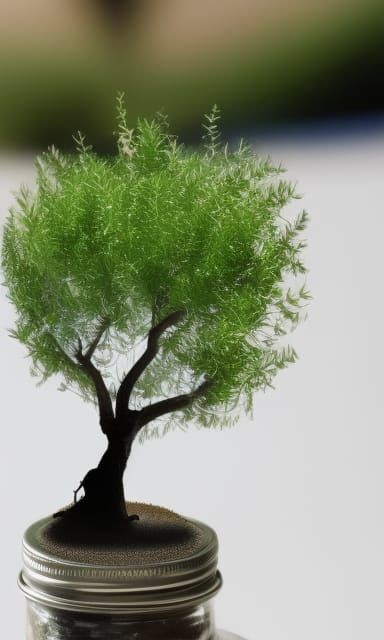 Desert Tree in Glass Jar: A Study in Resilience