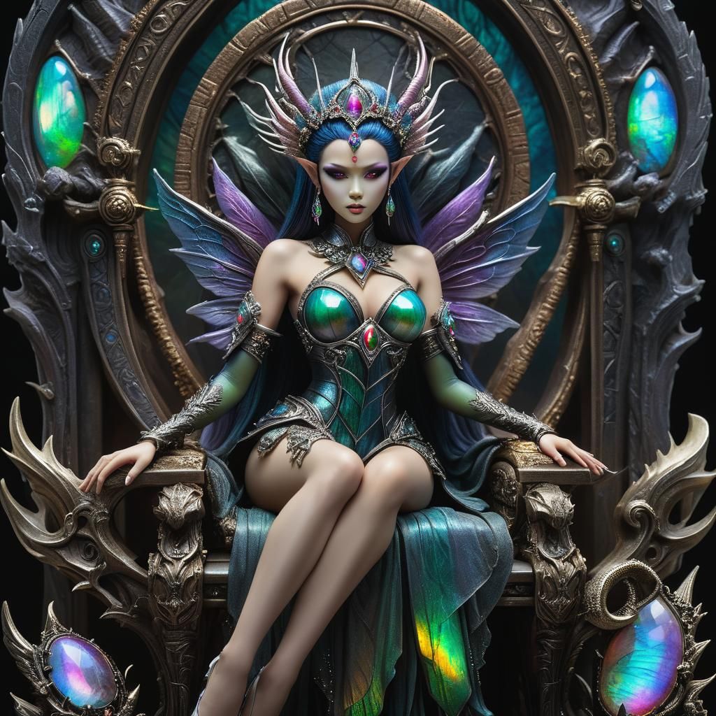 Asian Fairy Princess on Opal Throne