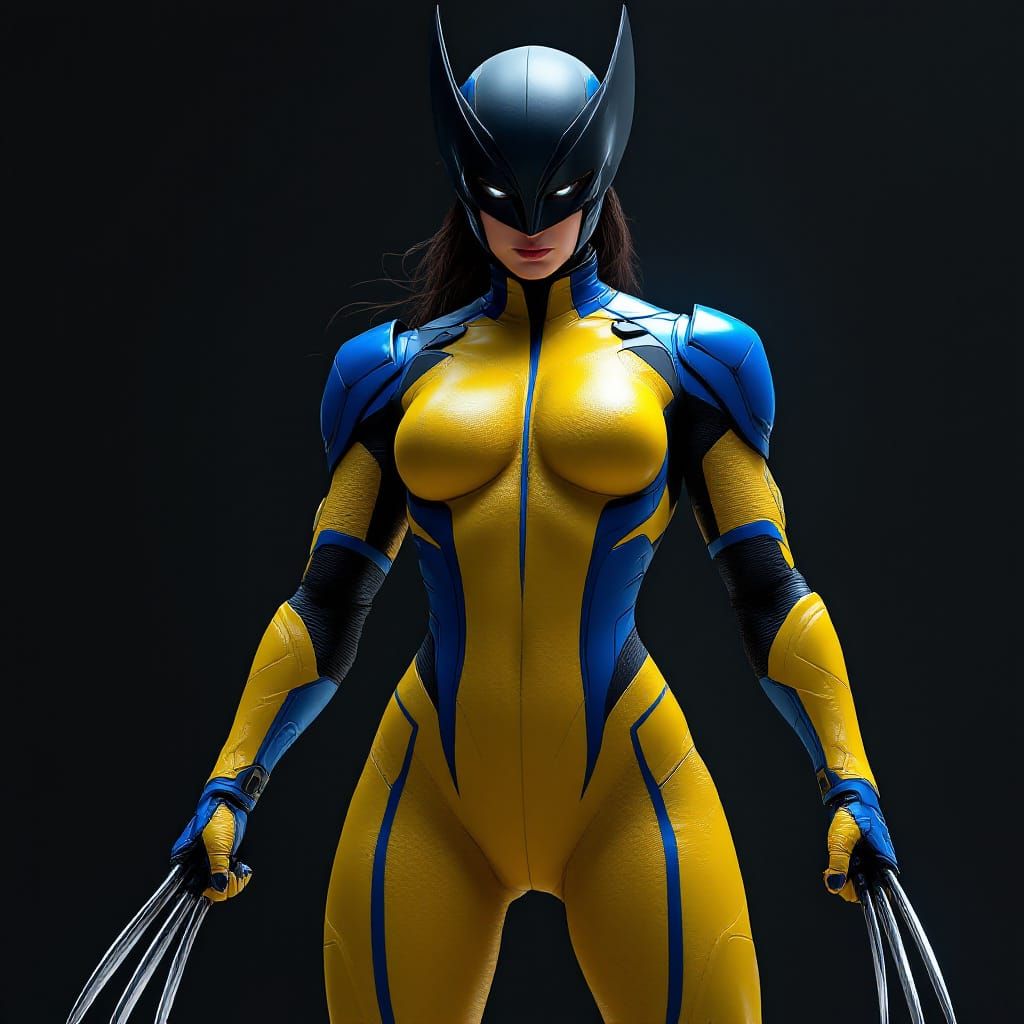 X-23 in Wolverine Suit, Heroic Pose, Detailed Rendering