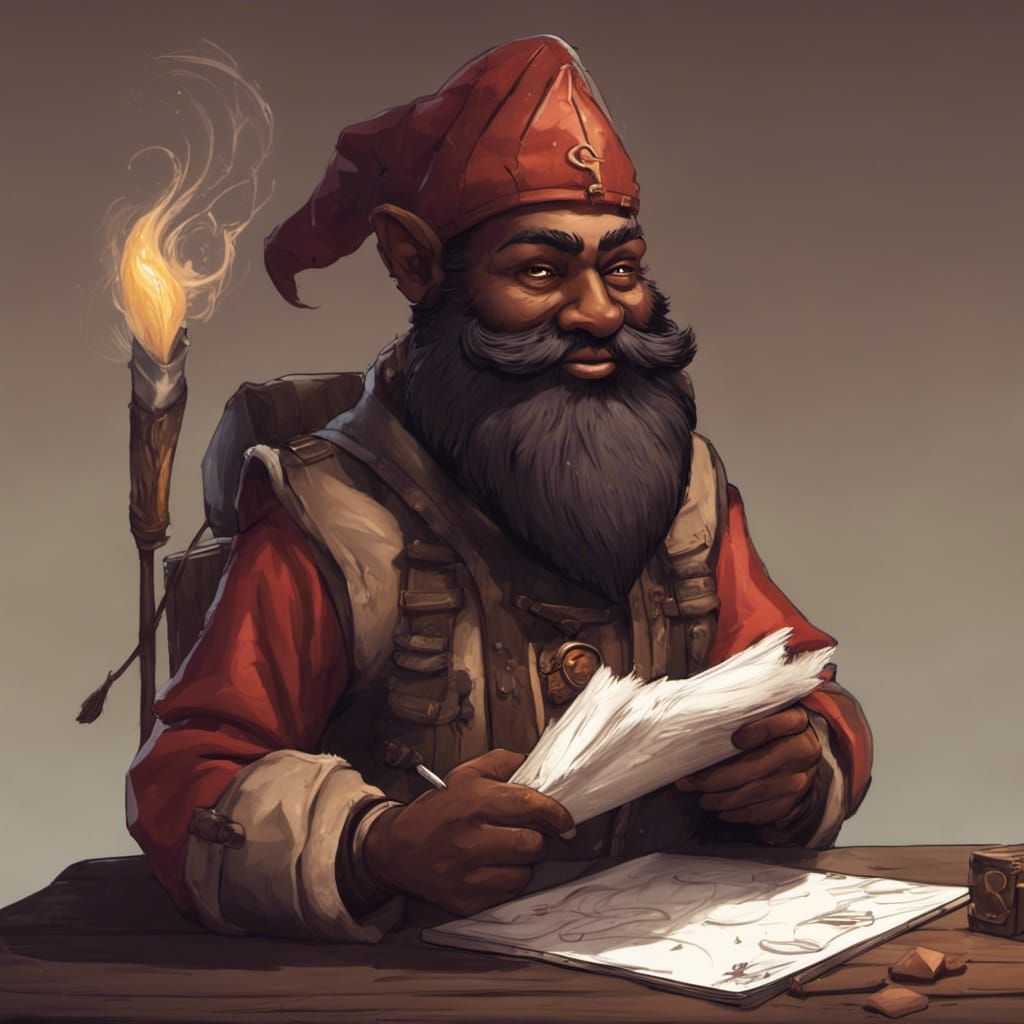 DND Gnome OSHA Employee in Detailed Fantasy Art