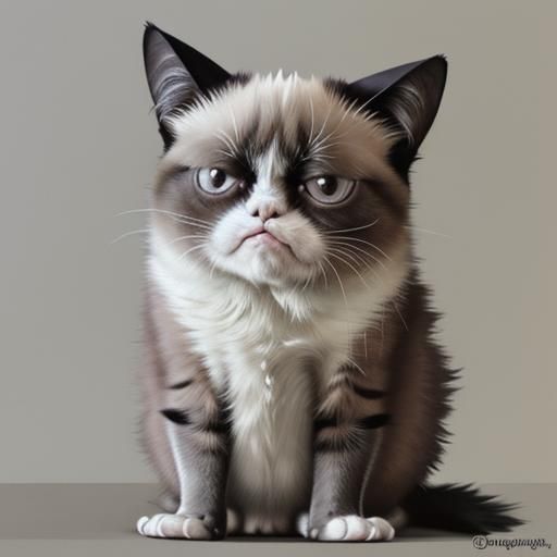 Grumpy Cat Says No: Humorous Feline Image