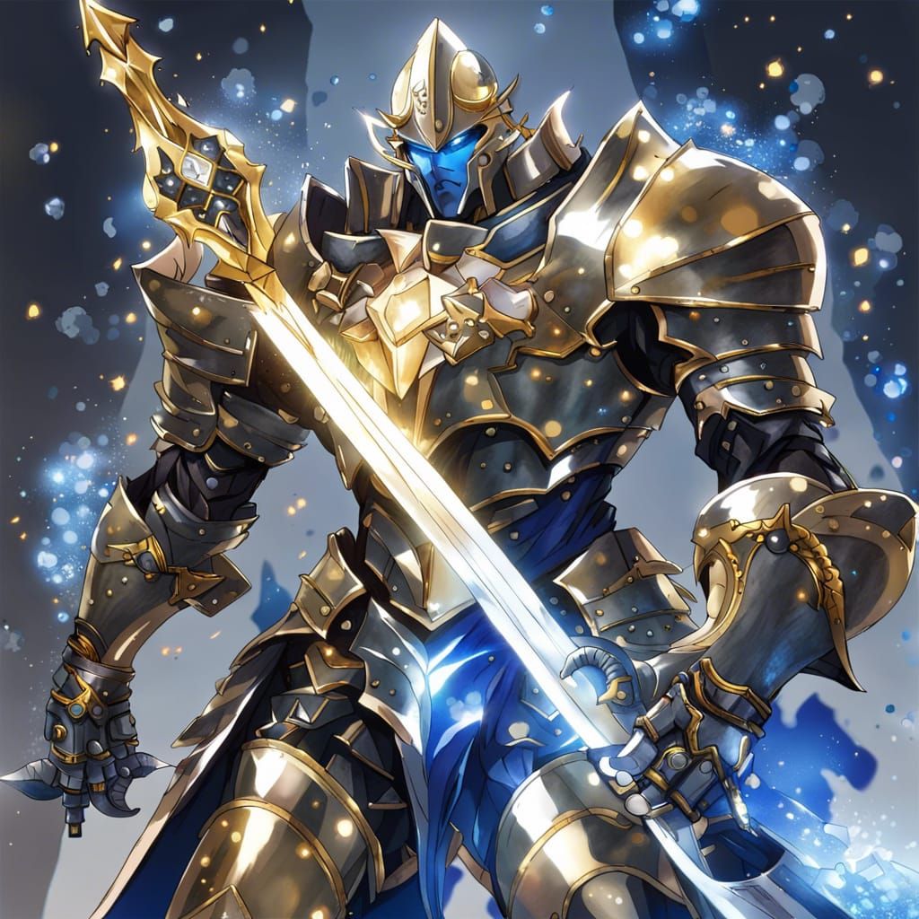 Giant Knight in Ornate Armor with War Hammer