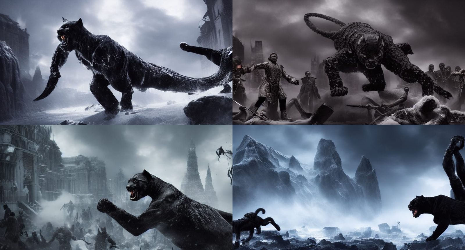 Panther Fight to the Death on Ice