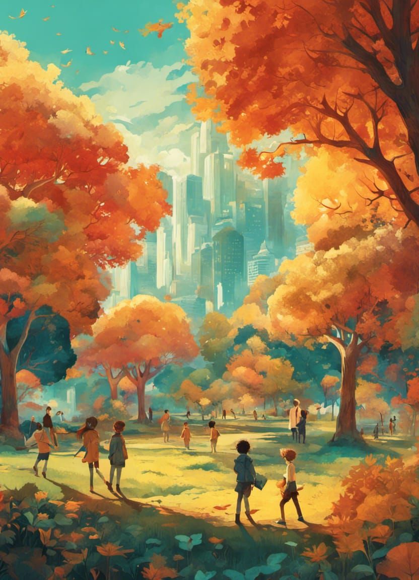 Start of fall in the city