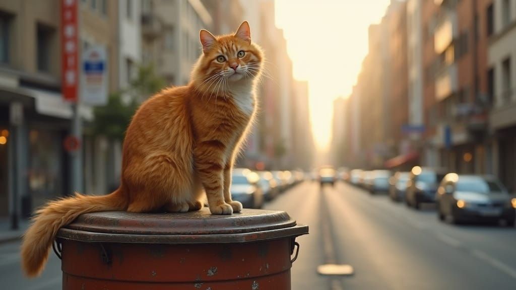 Regal Feline Monarch Rules Urban Jungle