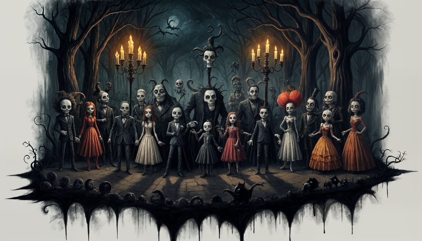 Monster Party in the Style of Tim Burton