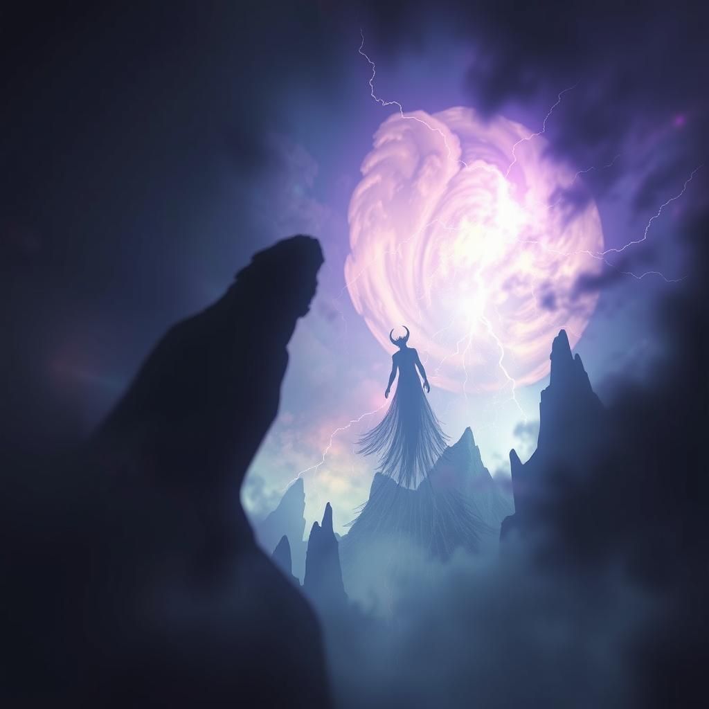 Ethereal Shadow Figure in Grimdark Dreamscape