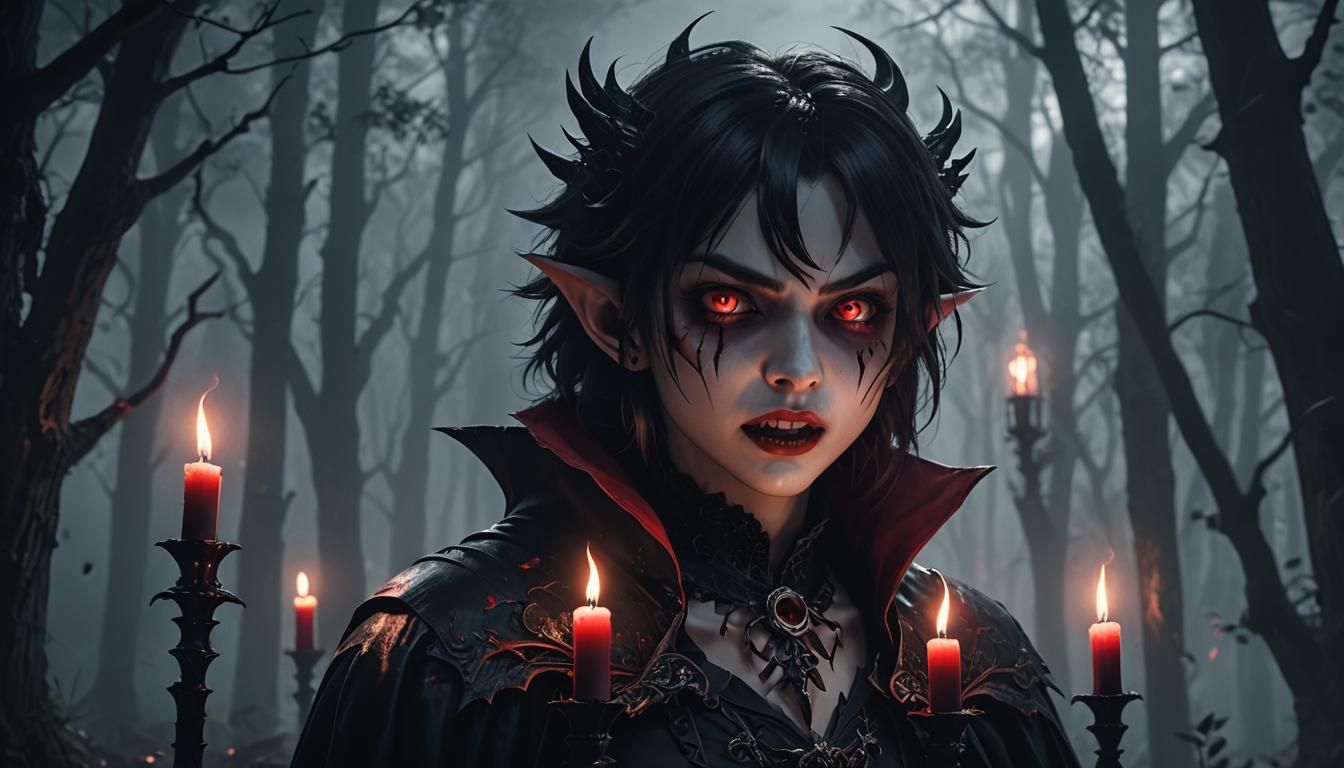 Scary, But Cute Bloodthirsty Vampire