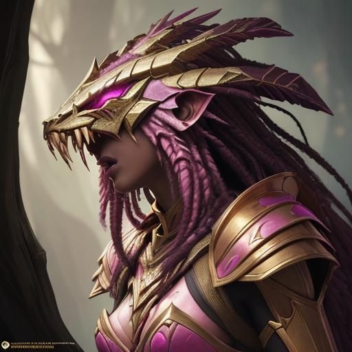 Dark Druid Predator in Pink and Gold Armor