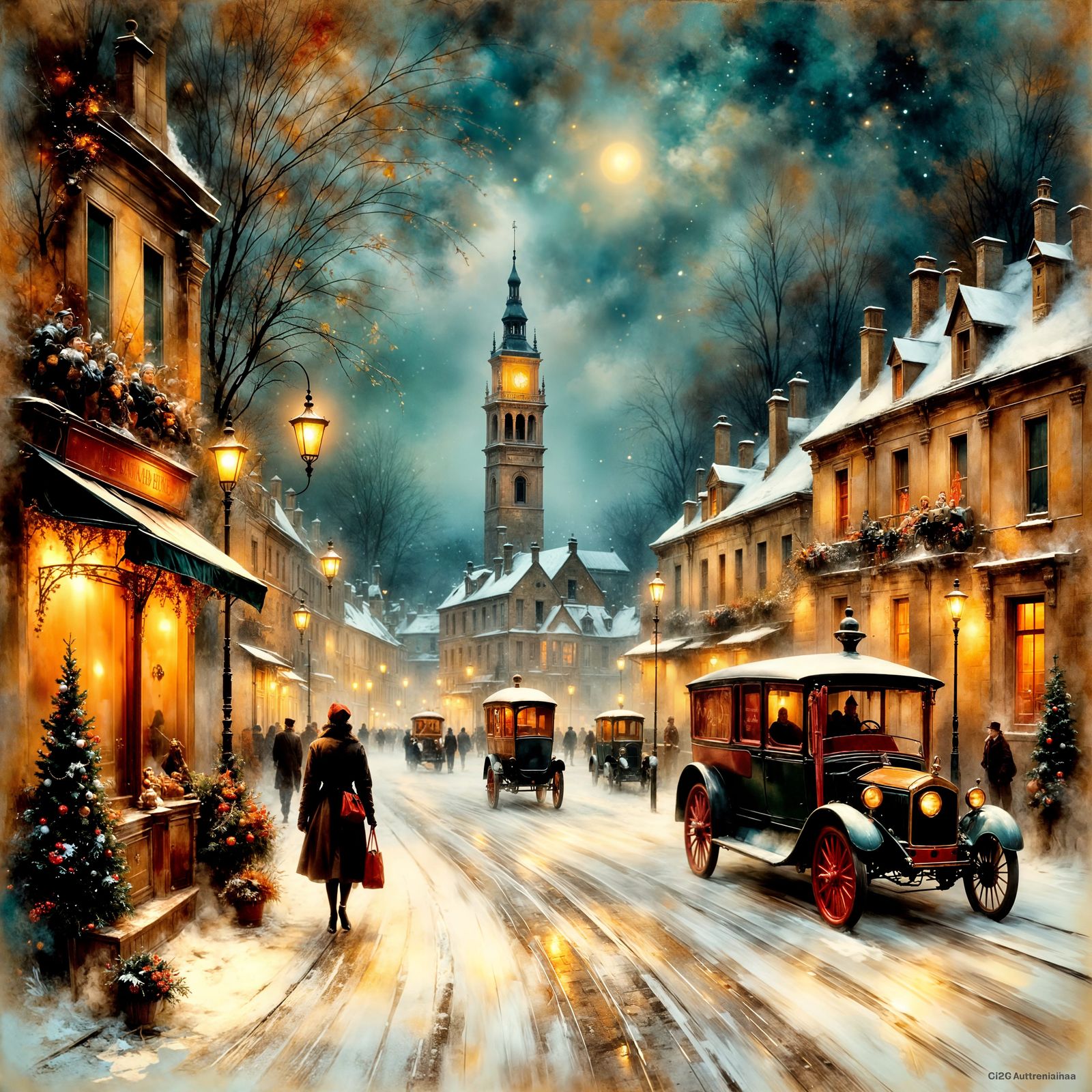 Vintage Pop-Up Book: Victorian Christmas Street Scene