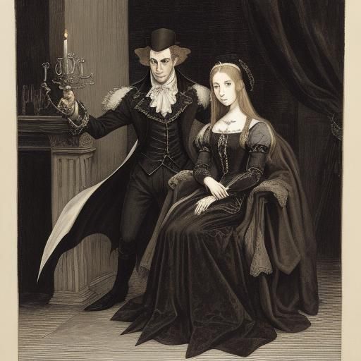 Bats in Vampire Castle: Classical Painting Style