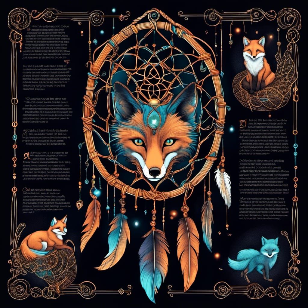 Fox Teaches Dreamcatcher Creation in Illuminated Celtic Styl...
