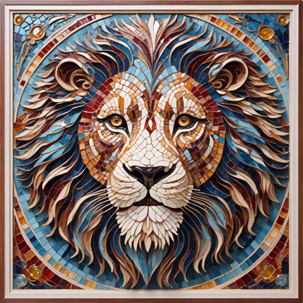 Lion and Fibonacci Sequence in AI Artwork
