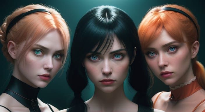 Ethereal Sisters of Power: Moody, Hyper-Realistic Portraits