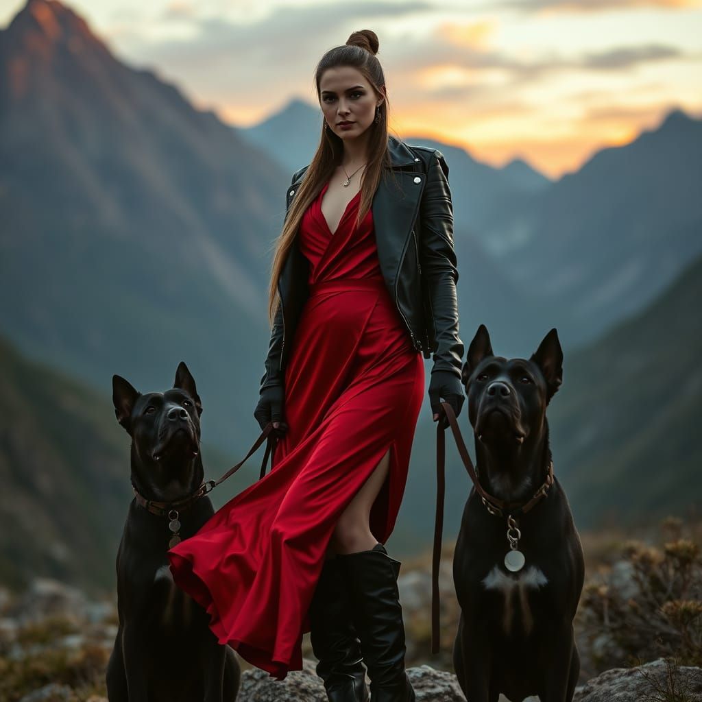Woman with dogs