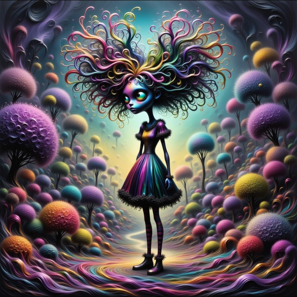 Whimsical Alien Sprite on Fairytale Planet