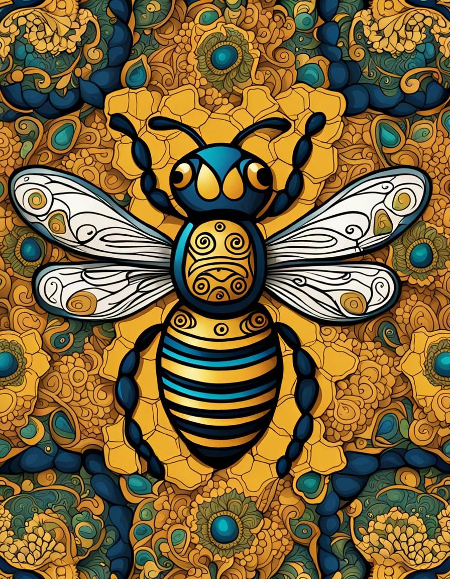 Deep Color Paisley Pattern with Abstract Elements