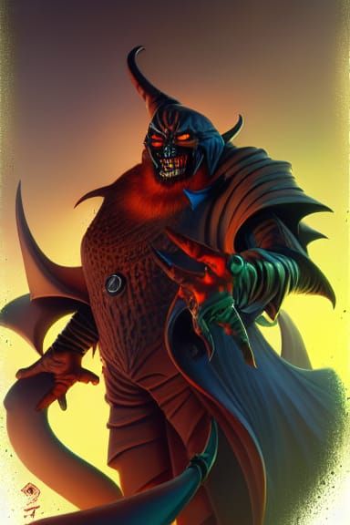 Menacing Villain Portrait in Comic Book Style