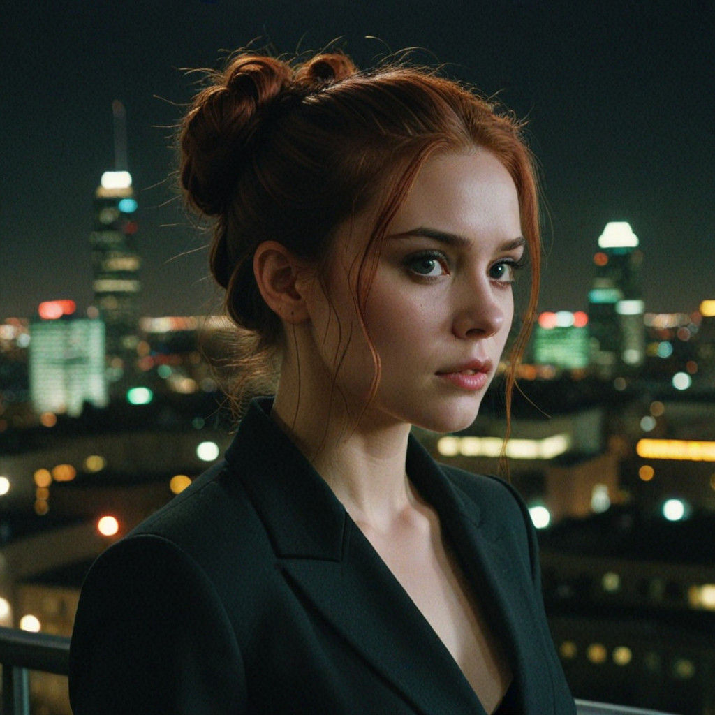 Pale Vampire Woman Dominates Dark Jacksonville Cityscape