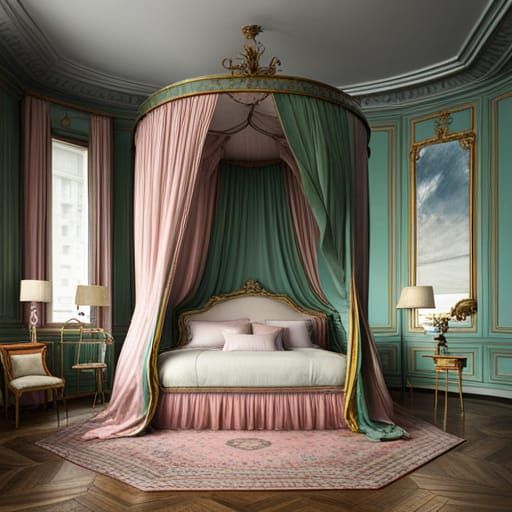 Elegant 17th Century Canopy Bed in Paris Apartment