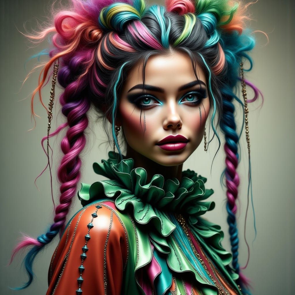 Ethereal Storm Harlequin in Haitian-Romani Regalia