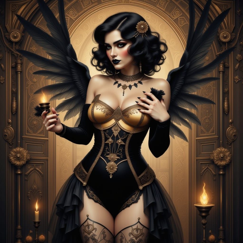 Seductive Gluttony: A Curvy Burlesque Beauty