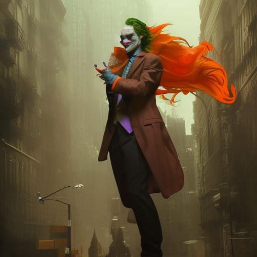The Joker: Hyperdetailed Concept Art in Orange and Teal