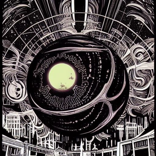 Anxious Abdominal Planet in Cosmic Horror Art