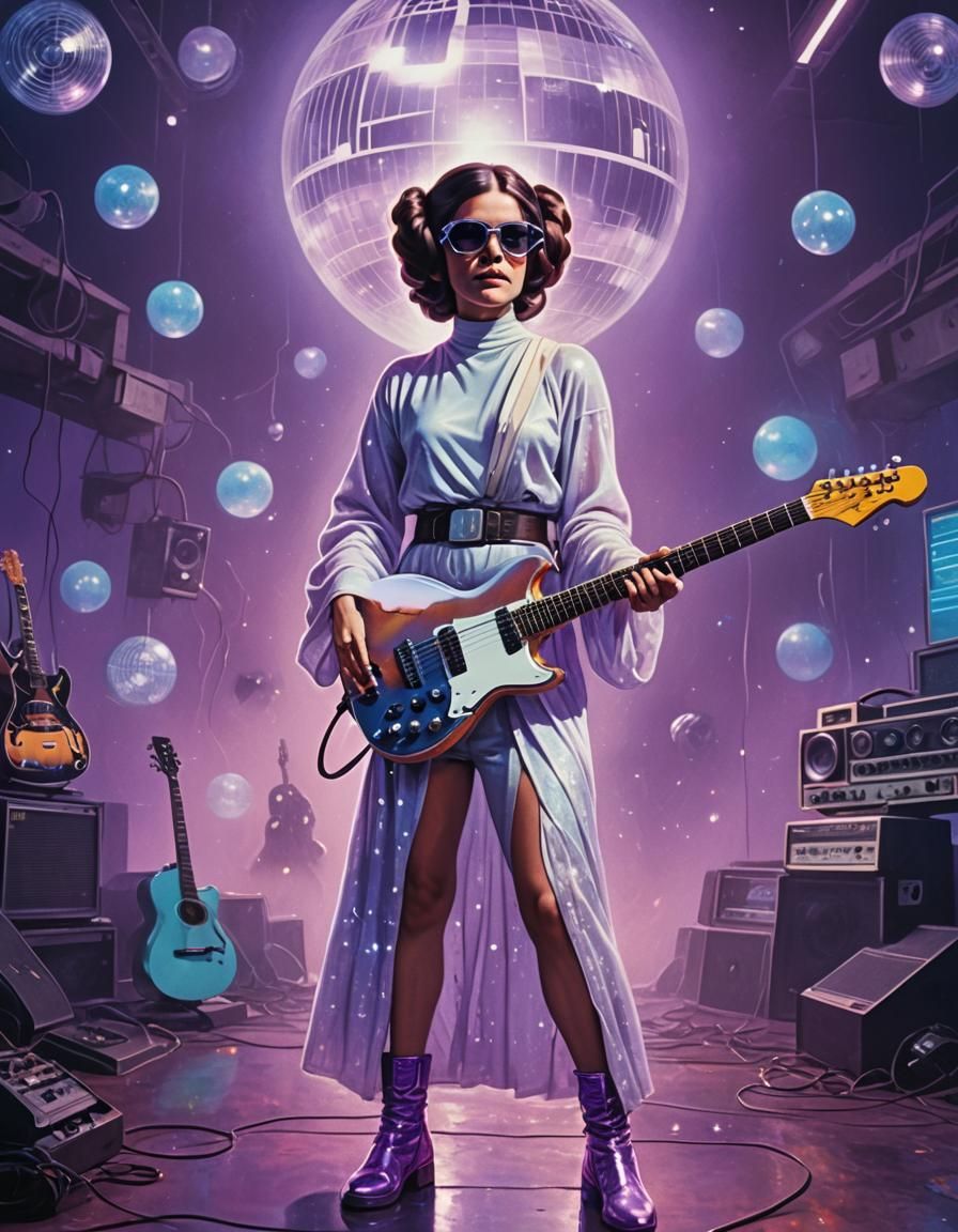 Princess Leia in Retro-Futuristic 70s Disco