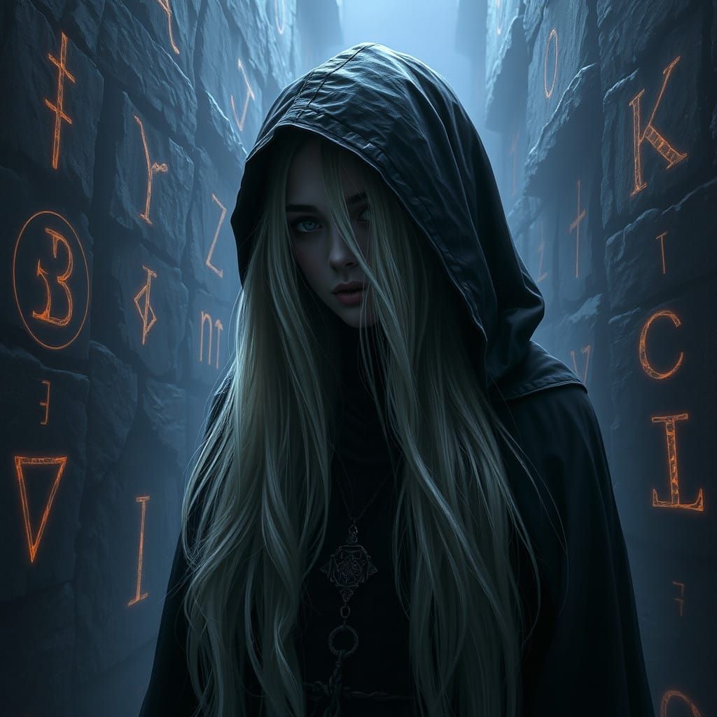 Mysterious Young Woman in an Ancient, Mystical Realm