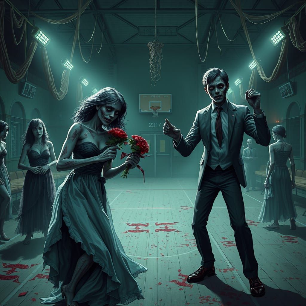 Zombie Prom Night: Eerie Gothic Horror Concept Art