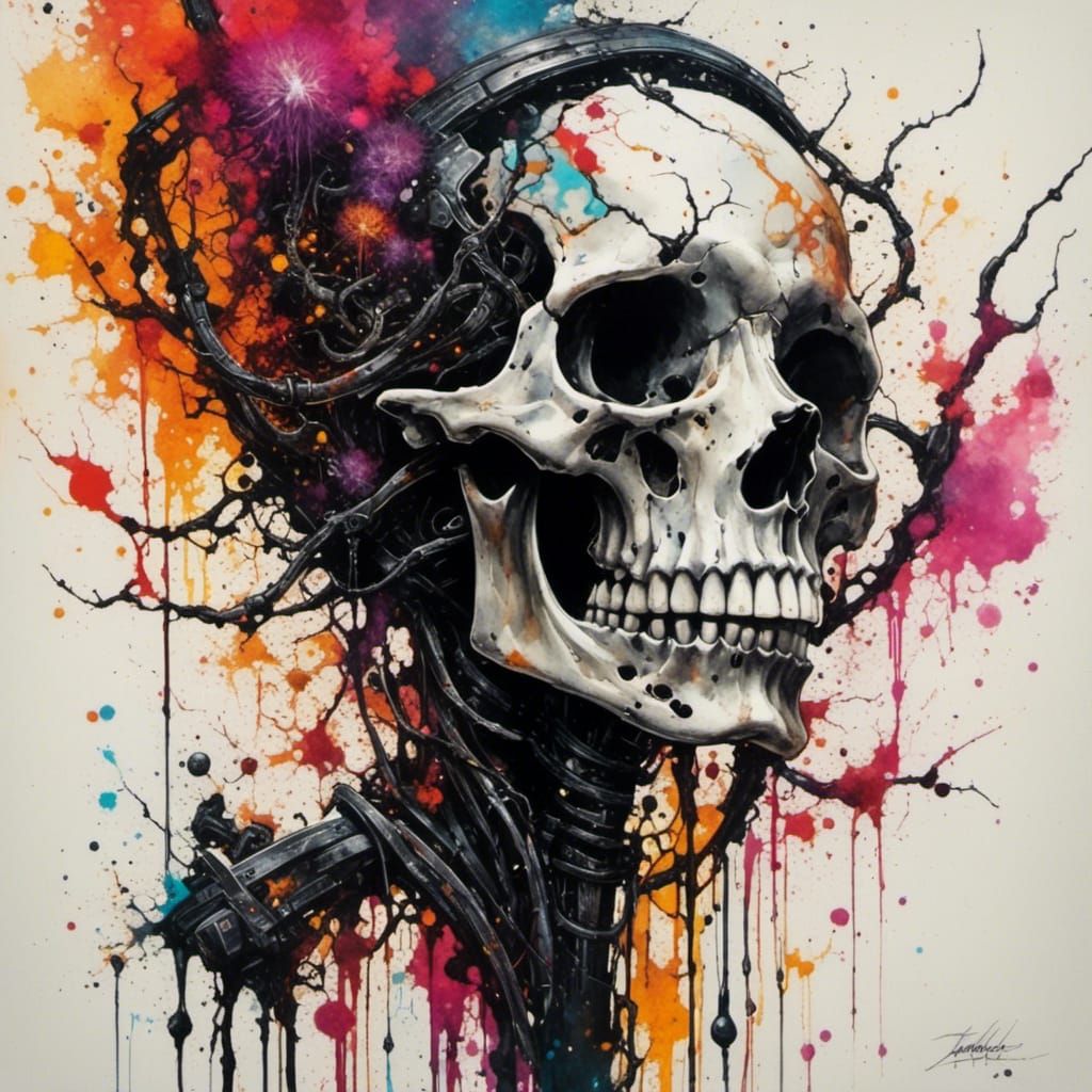 Asian Android in Twisted Ink Style