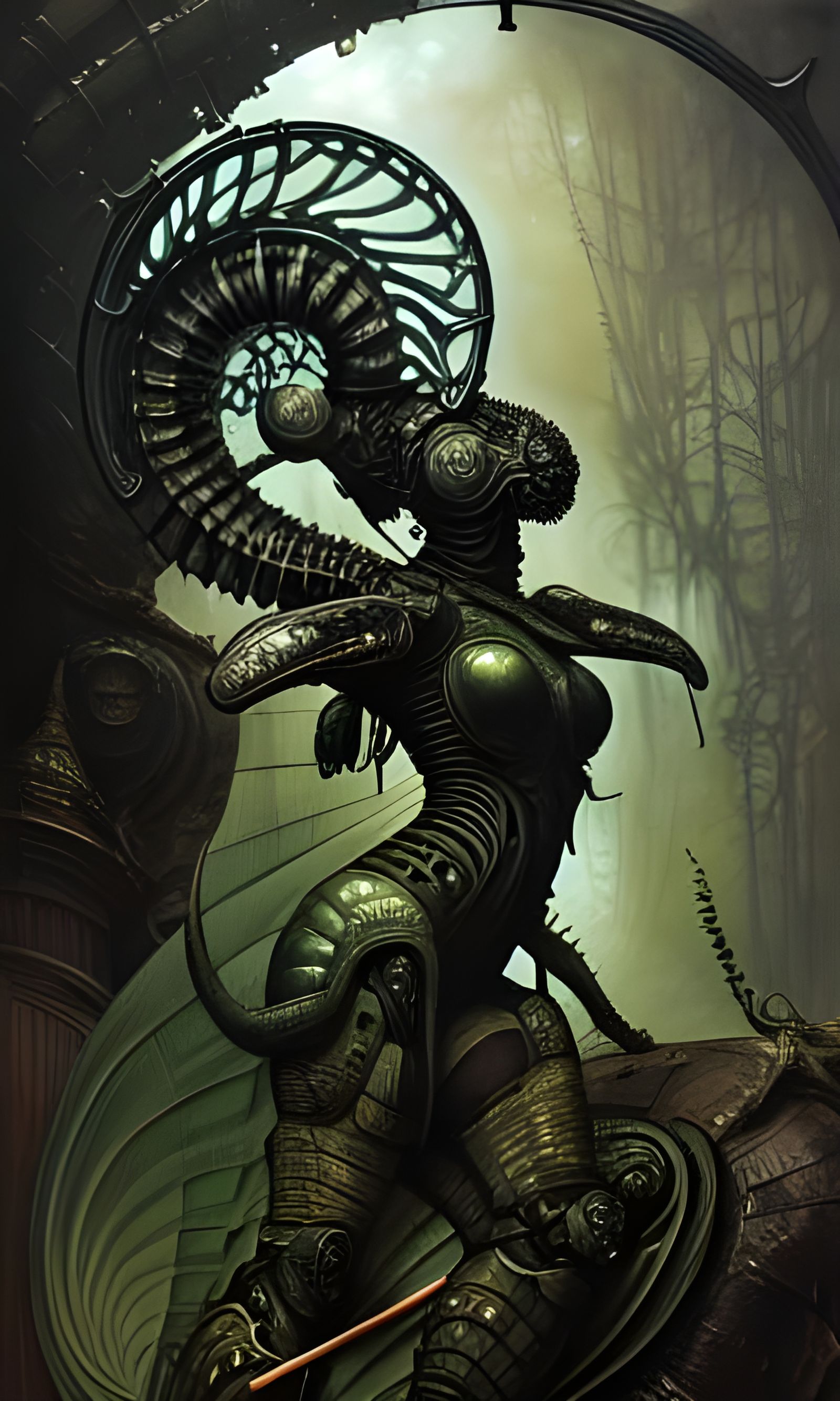 Armored Figures in Hyperdetailed Digital Sci-Fi Art