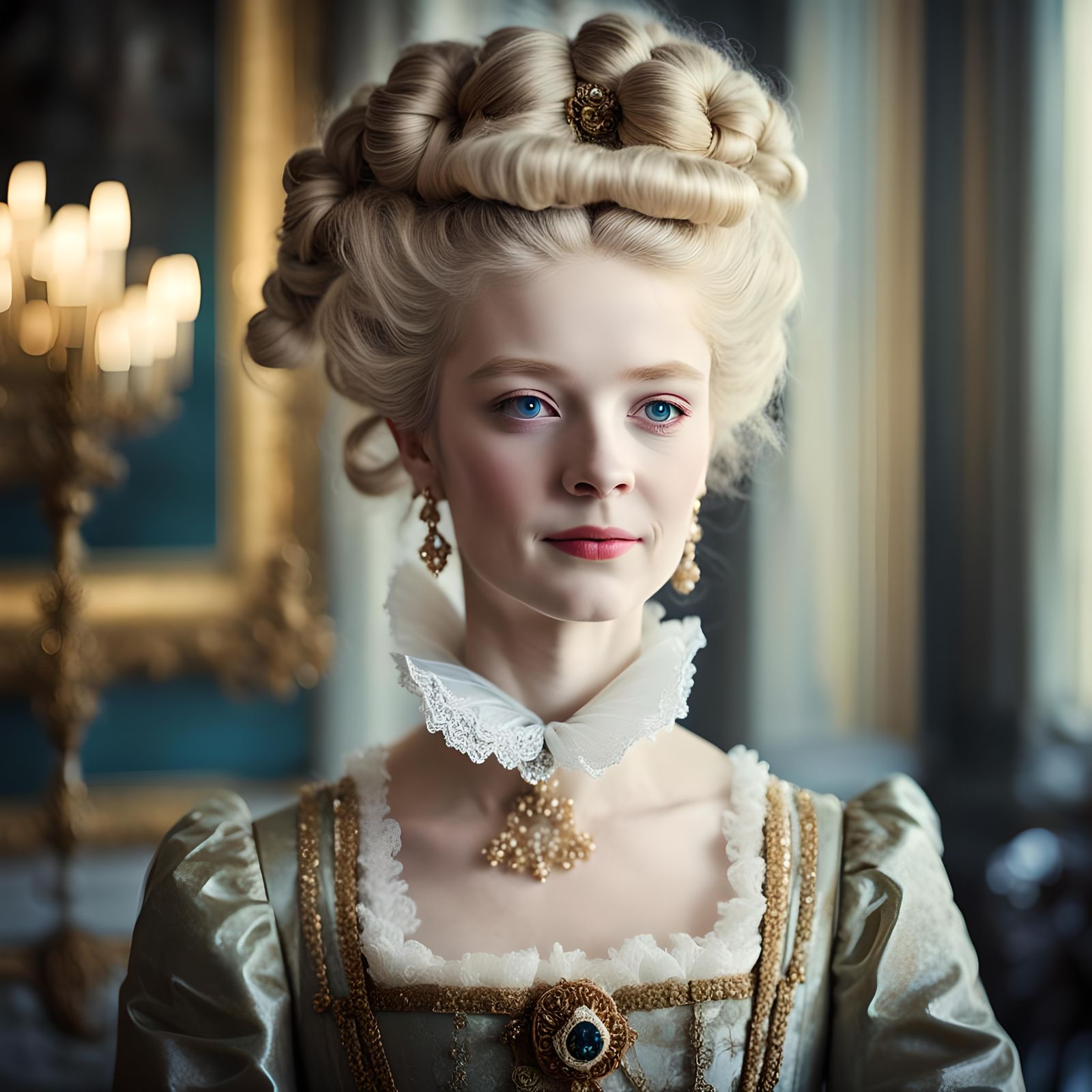 Marie Antoinette Portrait in Rococo Style