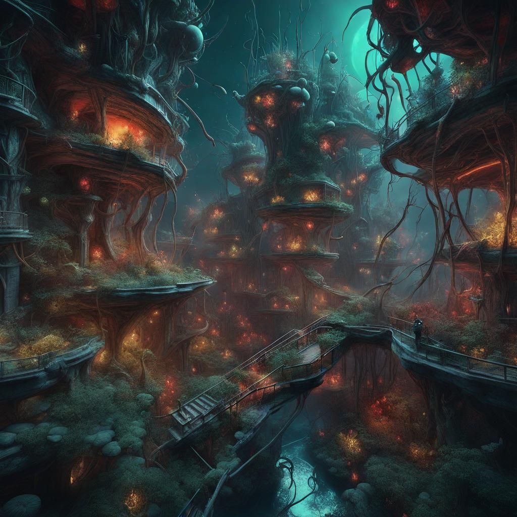 Night Invasion as Detailed Matte Painting