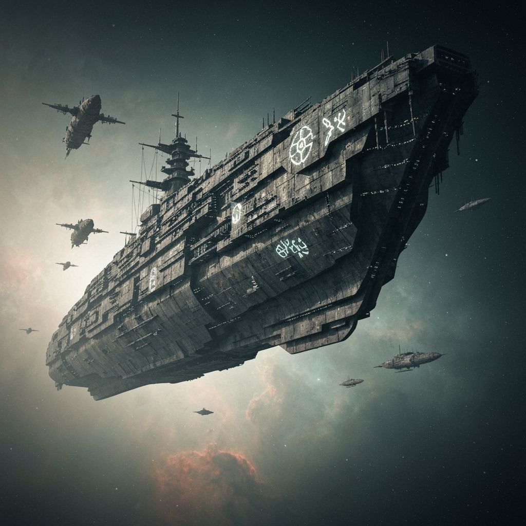 Ancient Warship Drifts Through Cosmic Void