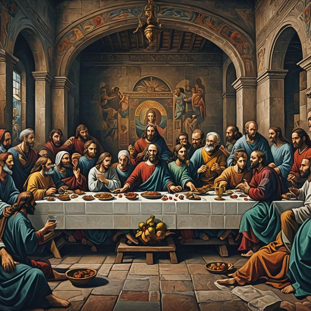 Picasso Photobombing The Last Supper: Detailed Matte Paintin...