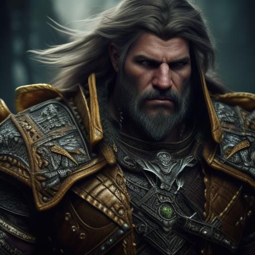 Fierce Male Barbarian in Fantasy Concept Art