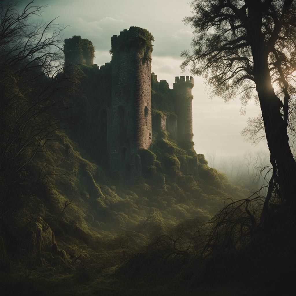 Dramatic Castle Ruins in Cinematic Style
