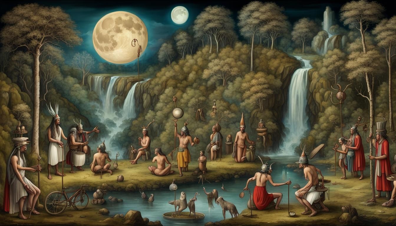Shaman Ceremony in Hieronymus Bosch Style