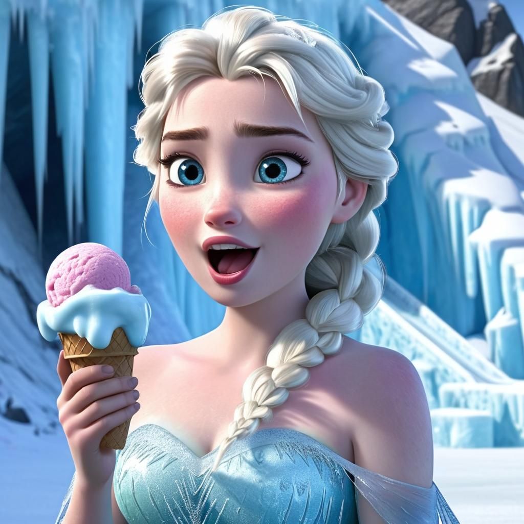 Elsa's Icy Treat in a Volcanic Wonderland