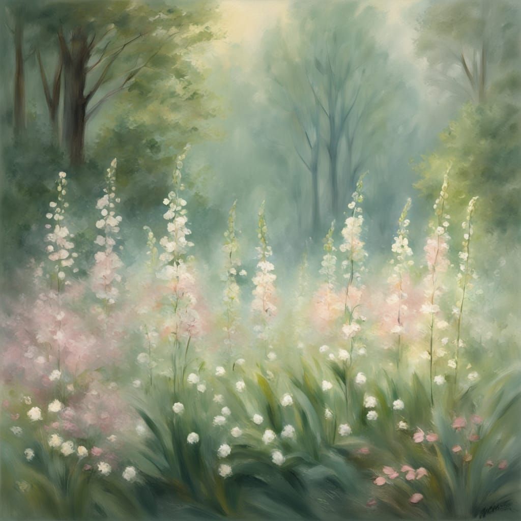 Impressionist Forest Bloom in Soft Focus