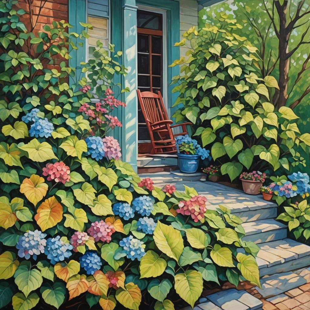 Autumn Impressionism: Bluegrass and Hydrangeas in Oil