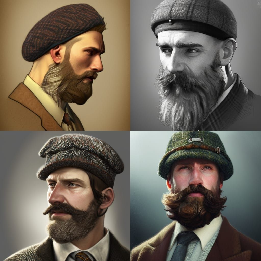 Burly Scottish Man Portrait in 1930s Style