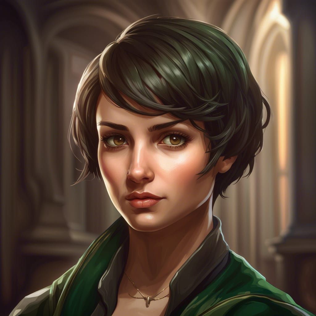 Detailed Portrait of Slytherin Student in Unreal Engine 5