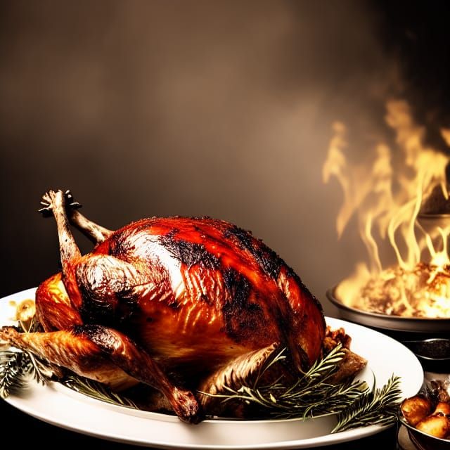 Roast Turkey in Cinematic Lighting