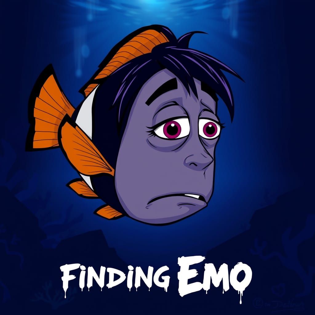 Finding Emo: Sad Clownfish Parody Poster
