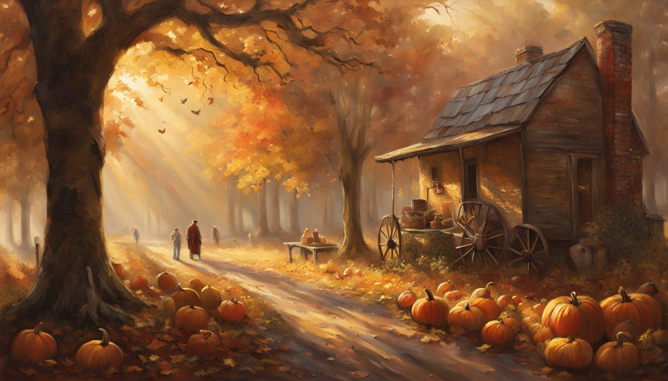Serene Autumn Harvest Scene in Golden Light