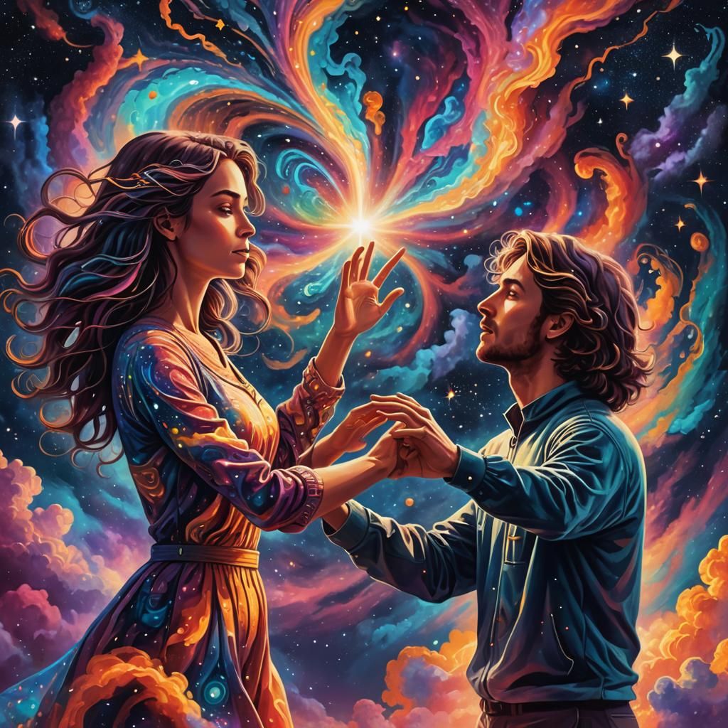 Surreal Cosmic Lovers in Astral Dimension
